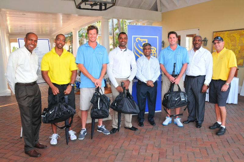 Pictured left to right are: Lester Cox, Market Head, Business Banking, RBC; Leroy Smith, 2nd Place; Christopher Jackson, 2nd Place; Ian Hepburn, 2nd Place; Suresh Sookoo, CEO, Caribbean Banking, RBC; Justin Coble, 2nd Place; Nathaniel Beneby, Market Head, Personal Banking, RBC; and Brian Knowles, Vice President, Corporate Banking, RBC. 
