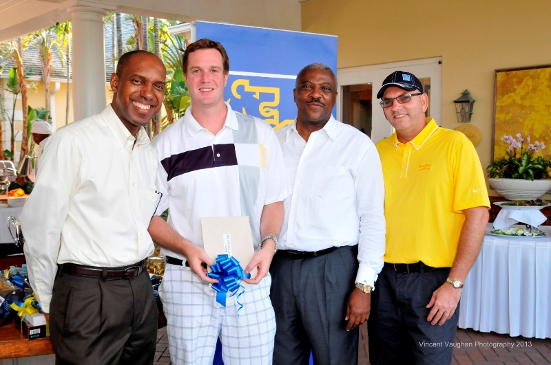 Closest to the Pin Winner Michael Unwin (center) along with Lester Cox, Market Head, Business Banking, RBC; Nathaniel Beneby, Market Head, Personal Banking, RBC; and Brian Knowles, Vice President, Corporate Banking, RBC.  