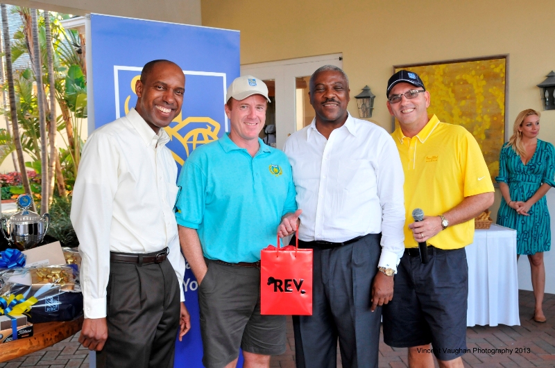 Longest Drive Winner David Slatter (center) along with Lester Cox, Market Head, Business Banking, RBC; Nathaniel Beneby, Market Head, Personal Banking, RBC; and Brian Knowles, Vice President, Corporate Banking, RBC.